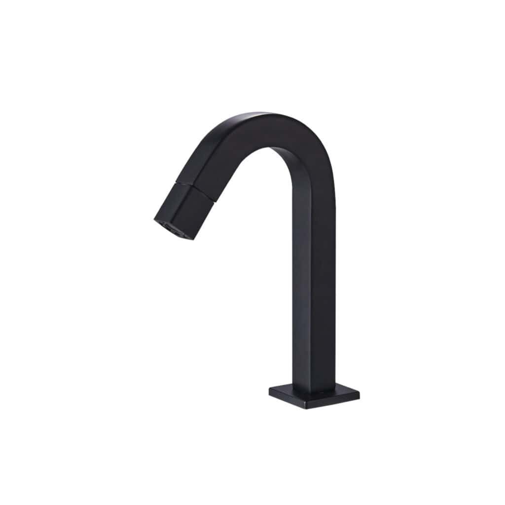 Torneira Banheiro Pia Monocomando Bica Baixa Lavabo E Lavatorio Luxo Preto Brilhante N 22016 B