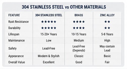 304 Stainless Steel Faucet vs Other Materials