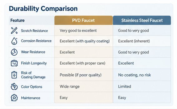 PVD vs Stainless Steel Faucets